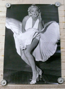 古ポスター/モノクロ「マリリン・モンロー/Marilyn Monroe」(映画・七年目の浮気より)