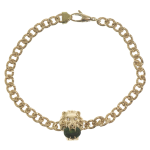 GUCCI グッチ K18YG Lion Head Bracelet with Chrome Diopside ライオンヘッドブレスレット クロムダイオプサイト 627696 J4586 ゴールド