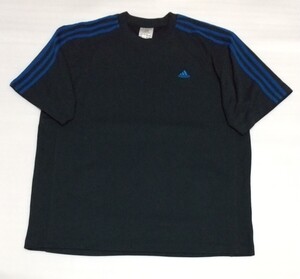 ☆adidas.com サイズL半袖Tシャツ スポーツ ウェアCOTTONティー3ストライプス刺繍ワンポイント パフォーマンス フアッションTEE アディダス