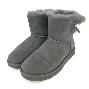 ◆UGG アグ MINI　BAILEY ブーツ US9◆ グレー ムートン レディース 靴 シューズ ブーティー boots