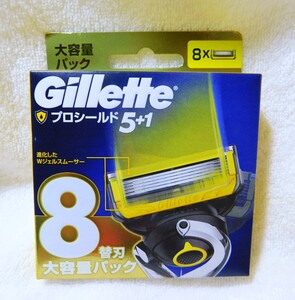 ※◆【未開封】ジレット プロシールド 替刃8コ入 Wジェルスムーサー付 Gillette PROSHIELD 5+1◆ 送料180円～ 