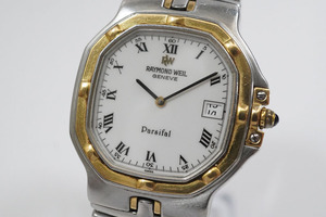 1円~【958】RAYMOND WEIL／レイモンドウィル　9290　Parsifal　パルジファル　クオーツ　ホワイトローマン文字盤　メンズ　腕時計