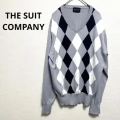 THE SUIT COMPANY スーツカンパニー　アーガイルV ネックニット