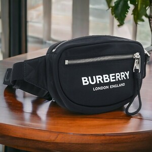 6/15はさらに+10倍 中古 バーバリー ボディバッグ ユニセックス ブランド BURBERRY ベルトバッグ 8021091 ブラック バッグ