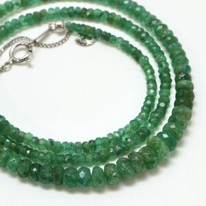 ◆天然エメラルドネックレス◆M 約7.9g 約42.5cm emerald jewelry necklace ジュエリー DF0/DH0