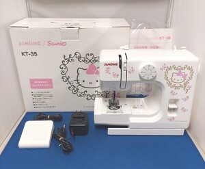 ★美品 動作確認済 JANOME ジャノメ Sanrio サンリオ HELLO KITTY 軽量 コンパクト かんたん操作 家庭用 電動ミシン KT-35 裁縫 手芸★