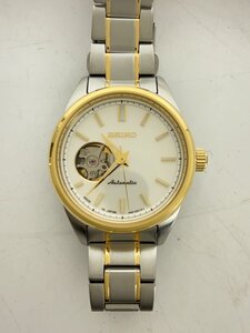 SEIKO◆自動巻腕時計/アナログ/ステンレス/WHT/SLV/4R38-02C0