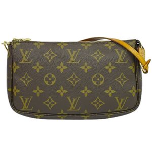 本物 ルイヴィトン LV LOUIS VUITTON ポシェットアクセソワール モノグラム アクセサリーポーチ ハンドバッグ ブラウン M51980