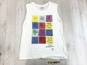 UT UNIQLO ユニクロ レディース POP PRETTY PLAYFUL ポッププリント ノースリーブカットソー L 白