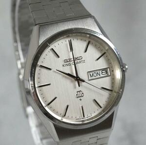 1円スタート SEIKO セイコー キングクオーツ ツインクオーツ 9923-8050 デイデイト 腕時計 純正ベルト シルバー メンズ 1スタ 稼動品