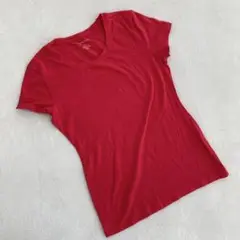 バナナリパブリック Tシャツ 赤 コットン混 ストレッチ 半袖 XS