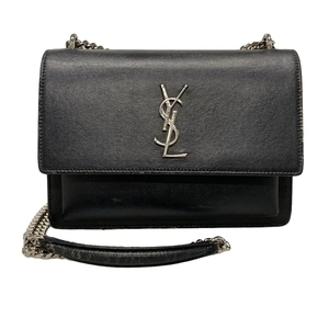 サンローランパリ SAINT LAURENT PARIS ショルダーバッグ 442906 サンセット ミディアム レザー 黒 レディース チェーンショルダー バッグ