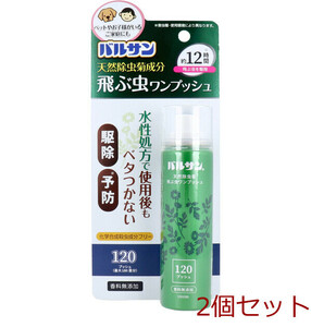 バルサン 天然除虫菊 飛ぶ虫ワンプッシュ 120回 2個セット