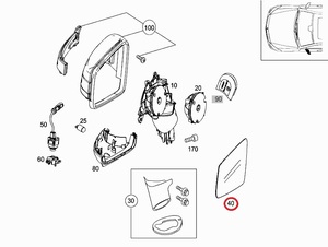 【正規純正OEM】 Mercedes Benz ドアミラーレンズ 左側 X204 GLKクラス GLK200 GLK250 GLK280 GLK300 GLK350 ドアミラーガラス 2048102921