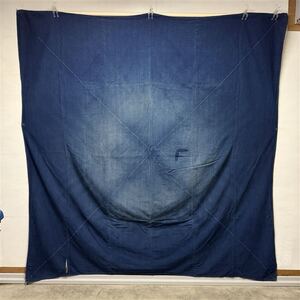 026【初荷】 古布 木綿 藍染 厚手 刺子 風呂敷 特大 195cm×195cm 900g 洗濯済み 味あり 襤褸 ボロ インディゴ アンティーク リメイク素材