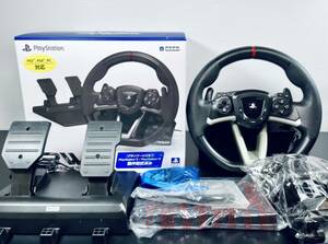 美品 動作品 HORI SPF-004レーシングホイール エイペックス for PS5 PS4 PC ハンドルコントローラー ホリ APEX RACING WHEEL RWA