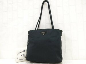 ◆美品◆PRADA プラダ◆ナイロン◆トート ショルダー バッグ◆ダークグリーン シルバー金具◆イタリア製◆肩掛け◆三角ロゴプレート◆A8412