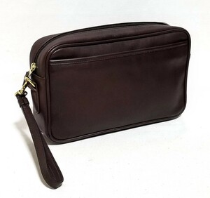 ほぼ未使用★超美品 COACH コーチ セカンドバッグ レザー 焦茶色 クラッチバッグ ビジネスバッグ オールドコーチ グラブタンレザー 本革 鞄