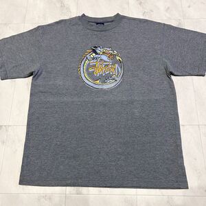 希少 90s AU製 OLD STUSSY ステューシー 龍 ドラゴン プリント ビンテージ 半袖Tシャツ