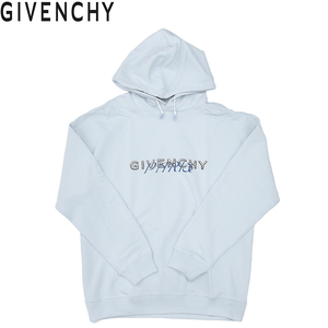 GIVENCHY ジバンシイ ロゴ コットン パーカー フーディ サイズXS 水色