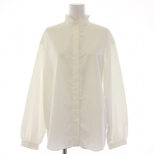 エリオポール TASLAN TYPEWRITER FRILL BLOUSE タスランタイプライターフリルブラウス シャツ 長袖 38 M 白 ホワイト 22003040037HN