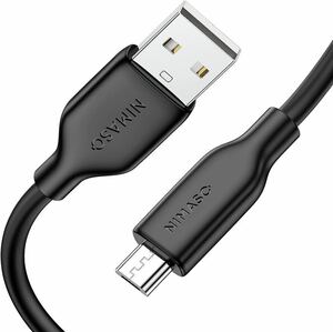 NIMASO Micro USB ケーブル BB1279 (1m ブラック) マイクロ アンドロイド充電ケーブル 【シリコン素材 断線防止 USB 2.0 2.4A急速充電】