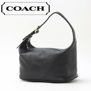 ヴィンテージ◆COACH オールド コーチ 4145 オールレザー ワンショルダー ハンド バッグ 黒 ブラック