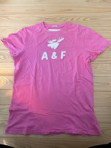 Abercrombie&Fitch アバクロ Tシャツ ロゴ　ワッペン ピンク メンズ XXL MUSCLE