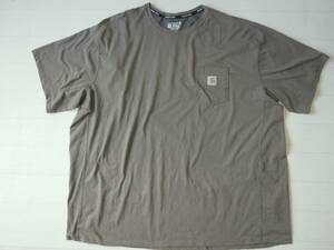 ☆送料無料☆ Carhartt カーハート USA直輸入 古着 半袖 ラグラン 胸ポケット付き FORCE Tシャツ メンズ 4XL グリーン トップス 中古 即決