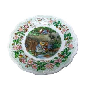 ◆中古品◆Royal Doulton ロイヤルドルトン 絵皿 アニマル ねずみ 動物柄 グリーン系 平皿 R67008NI