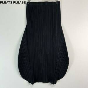 ☆試着のみ☆ PLEATS PLEASE 立体　変形　ロングスカート　ブラック　プリーツプリーズ