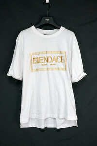 中古 22SS FENDI VERSACE FENDACE フェンディ ヴェルサーチ フェンダーチェ ロゴ Tシャツ ホワイト XSサイズ