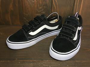 ★VANS バンズ 国内企画 OLD SKOOL オールドスクール ベルクロ Ultra Cush 黒×白 25.0ｃm 美品 Used 検 SK8 スリッポン ハーフキャブ