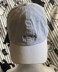 洗濯済!!オシャレです♪白カラー/ローキャップ【THRASHER　スラッシャー】スナップバック帽子CAP/フリーサイズ/男女OKユニセック仕様♪