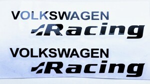 限定品 １０．７ｃｍ×２．１ｃｍ　VOLKSWAGEN　RACING　耐熱シール黒系　ブレーキキャリパー　ドアミラー　ドアノブ　ガラス　その他外装