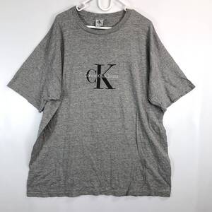 90s USA製 カルバンクライン Calvin Klein 半袖Tシャツ グレー XLサイズ