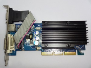 AOPEN Aeolus S62-DLP256AD2 GeForce6200 256MB D-SUB/DVI-D/TV-OUT AGP接続 ファンレス 中古動作品