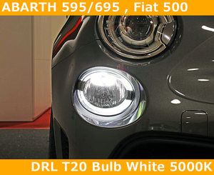 アバルト595/695,フィアット500 DRL T20 ホワイトバルブ 5000K ABARTH,FIAT