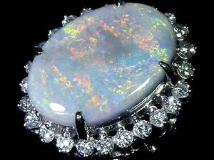 OZ14046SS【1円～】新品【RK宝石】≪opal≫ 神秘の宝石!! 天然ブラックオパール 大粒2.74ct!! 極上ダイヤモンド Pt900 高級リング ダイヤ