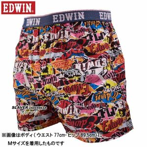 EDWIN エドウィン メンズ 綿 プリントトランクス 2024春夏 オレンジ M 8320-3501