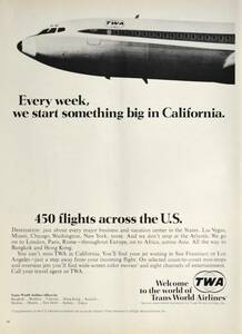 稀少！1967年トランスワールド航空広告/TWA Airlines/エアライン/旅行/観光/22