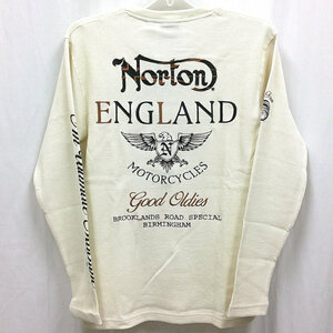 ノートン Nortonサーマルヘンリーネック長袖Tシャツ 243N1101 オフホワイト XXL アメカジ バイカー ロッカーズ バイク ロンT