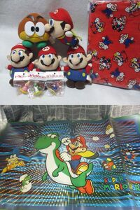 スーパーマリオワールド　ぬいぐるみ　デスクマット91×55cm　当時物 非売品 Super Mario series フィギュア ピーチ姫 ヨッシー