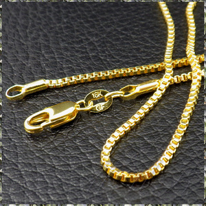 [NECKLACE] 18K Gold Filled ゴールド ボックス ベネチアン チェーン ロング オペラ ネックレス 1.4x770mm (5.5g) 【送料無料】