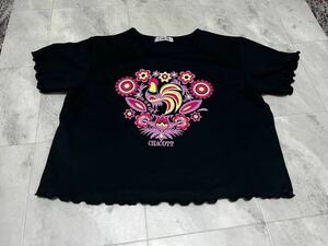 チャコット Chacott Tシャツ 半袖 ロゴTシャツ Lサイズ　 日本製　ブラック　黒