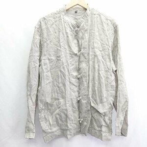 ◇ 無印良品 長袖 シャツ サイズL-XL グレー レディース E