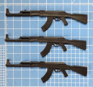 1/6サイズ　ライフル3挺セット　AK74M?　ミリタリー　 メーカー不詳