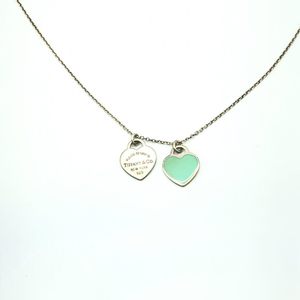 【中古】Tiffany&Co. ブルーダブルハートタグペンダント　ティファニー[240017635024]