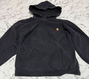 ★Carhartt カーハート スウェット パーカー スウェットパーカー プルオーバー フーディー 裏起毛 ブラック USA製 メンズ　Lサイズ