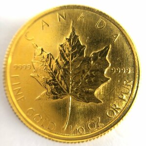 K24IG　カナダ　メイプルリーフ金貨　1/10oz　1988　総重量3.1g【CEBA4092】